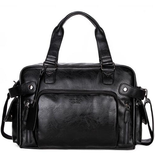 Load image into Gallery viewer, Large Capacity PU Leather Travel Bag-men-wanahavit-black travel bag-wanahavit
