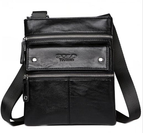 Load image into Gallery viewer, Multi Parallel Pocket Leather Shoulder Bag-men-wanahavit-black-wanahavit
