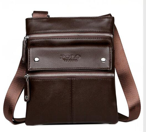 Load image into Gallery viewer, Multi Parallel Pocket Leather Shoulder Bag-men-wanahavit-brown-wanahavit
