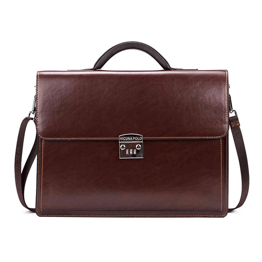 Code Locked Luxury Businessmen Leather Briefcase-men-wanahavit-Brown-wanahavit