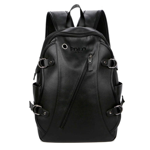 Load image into Gallery viewer, Elegant Slanted Zippered Leather Backpack-men-wanahavit-black-wanahavit
