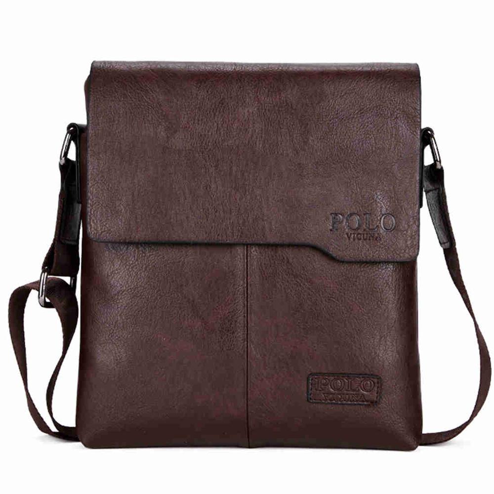 Classic Vintage Style Slant Flap Leather Shoulder Bag-men-wanahavit-Brown-wanahavit