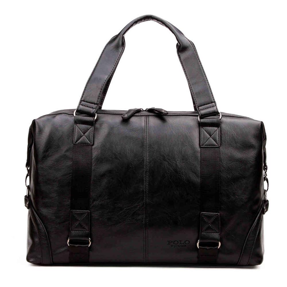 Molle Pouch Large Capacity Leather Travel Bag-men-wanahavit-Black luggage bag-wanahavit