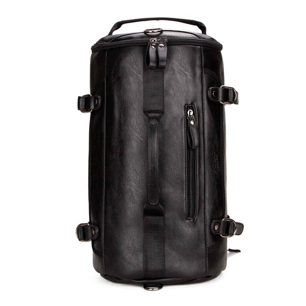 Elegant Large Capacity Leather Duffle Backpack-wanahavit-Black-wanahavit