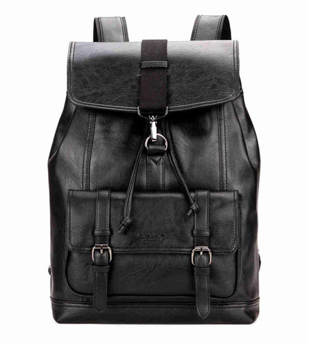 Cool Fashion Leather Drawstring Backpack-men-wanahavit-Black-wanahavit