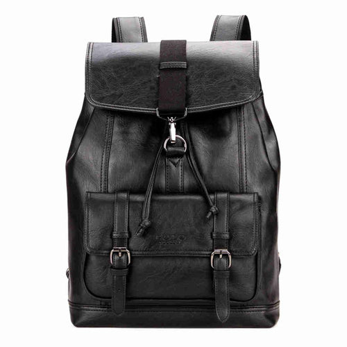 Load image into Gallery viewer, Cool Fashion Leather Drawstring Backpack-men-wanahavit-Black-wanahavit
