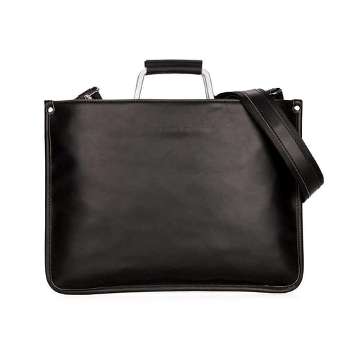 Load image into Gallery viewer, Simple Design Leather Briefcase with Metal Handle-men-wanahavit-Black-wanahavit
