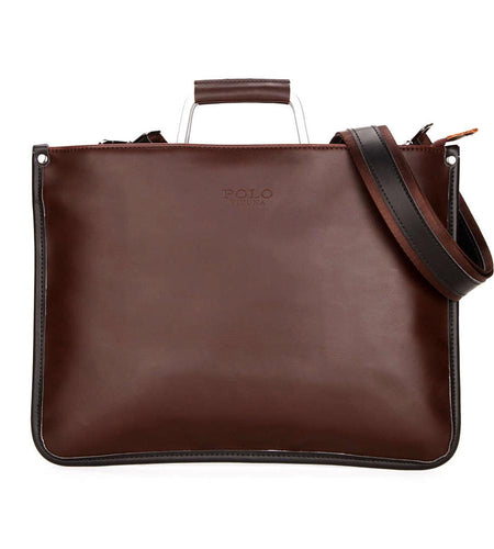 Simple Design Leather Briefcase with Metal Handle-men-wanahavit-Brown-wanahavit