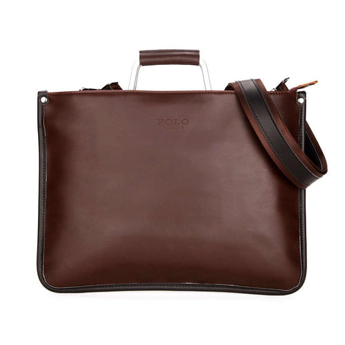 Load image into Gallery viewer, Simple Design Leather Briefcase with Metal Handle-men-wanahavit-Brown-wanahavit
