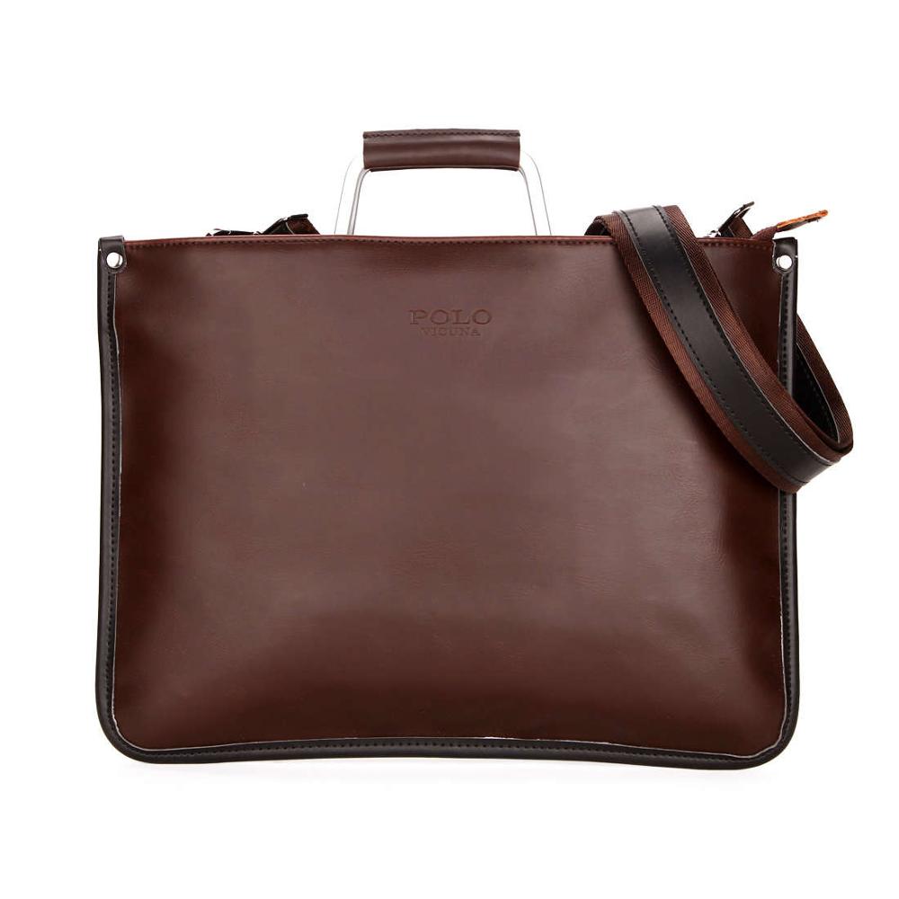 Simple Design Leather Briefcase with Metal Handle-men-wanahavit-Brown-wanahavit
