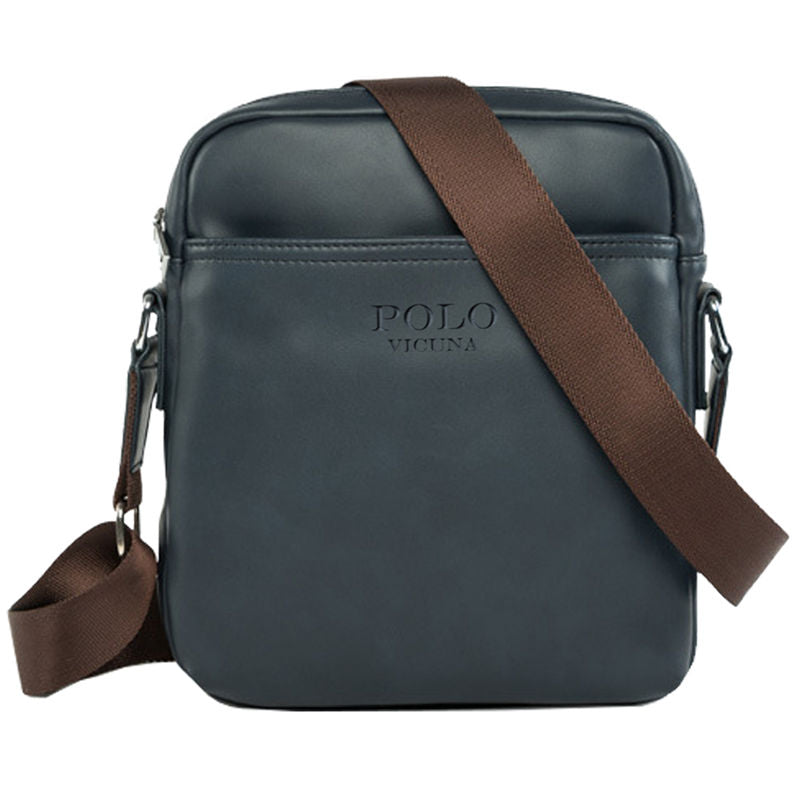 Simple Plain Design Classic Leather Shoulder Bag-men-wanahavit-Blue-wanahavit