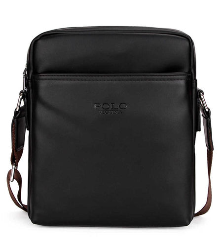 Simple Plain Design Classic Leather Shoulder Bag-men-wanahavit-Black-wanahavit