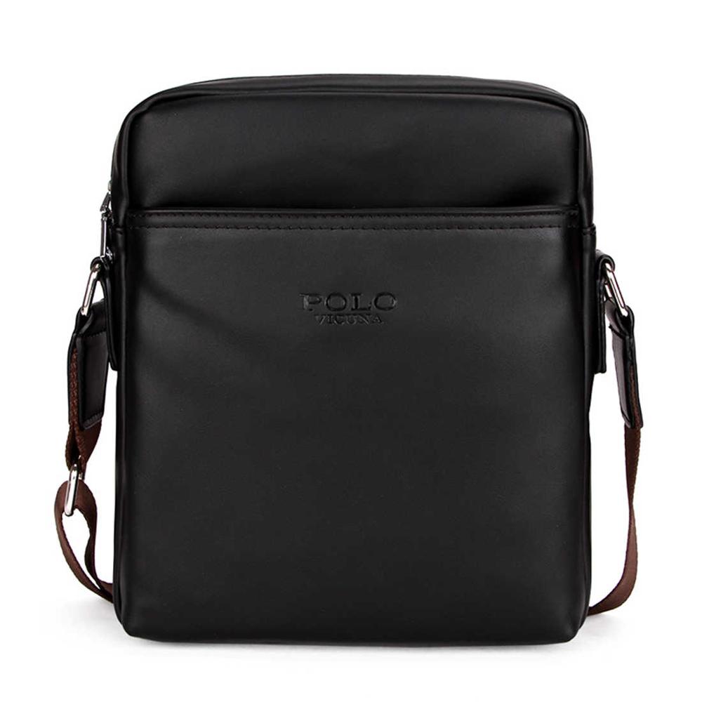 Simple Plain Design Classic Leather Shoulder Bag-men-wanahavit-Black-wanahavit