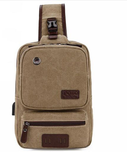 Load image into Gallery viewer, Mobile Phone Friendly Canvas Shoulder Bag-men-wanahavit-brown-wanahavit
