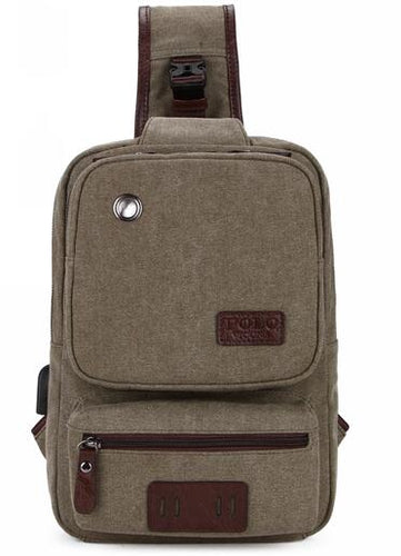 Load image into Gallery viewer, Mobile Phone Friendly Canvas Shoulder Bag-men-wanahavit-Army Green-wanahavit
