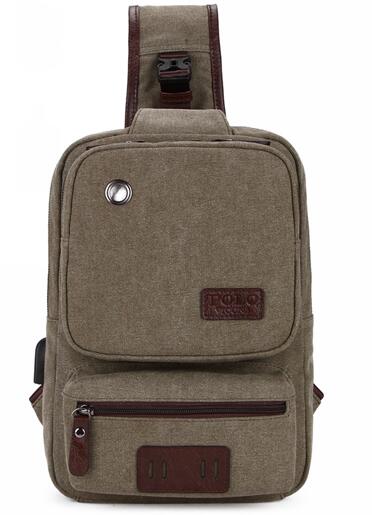 Mobile Phone Friendly Canvas Shoulder Bag-men-wanahavit-Army Green-wanahavit