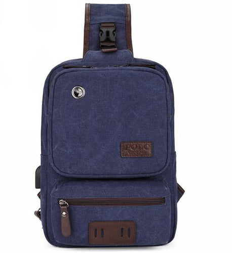 Load image into Gallery viewer, Mobile Phone Friendly Canvas Shoulder Bag-men-wanahavit-blue-wanahavit
