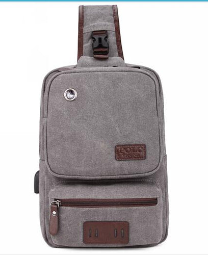 Load image into Gallery viewer, Mobile Phone Friendly Canvas Shoulder Bag-men-wanahavit-gray-wanahavit
