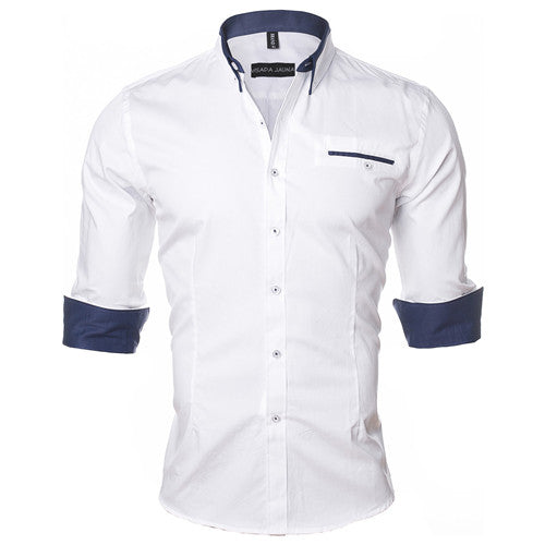 Load image into Gallery viewer, Casual Plain Color Long Sleeve Shirt-men-wanahavit-White-Asian M 50kgto55kg-wanahavit
