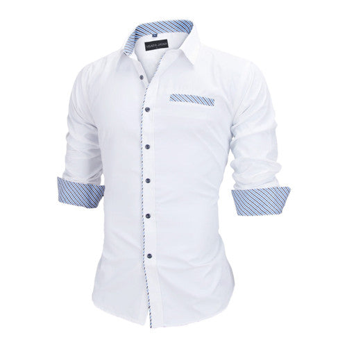 Load image into Gallery viewer, Slim Fit Outlined Solid Long Sleeve-men-wanahavit-White 978-US S  60to65KG-wanahavit
