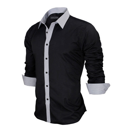 Load image into Gallery viewer, Slim Fit Outlined Solid Long Sleeve-men-wanahavit-Black 531-US S  60to65KG-wanahavit
