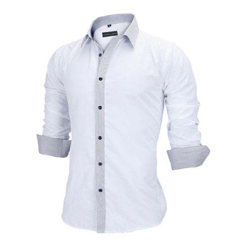 Load image into Gallery viewer, Slim Fit Outlined Solid Long Sleeve-men-wanahavit-White 531-US S  60to65KG-wanahavit
