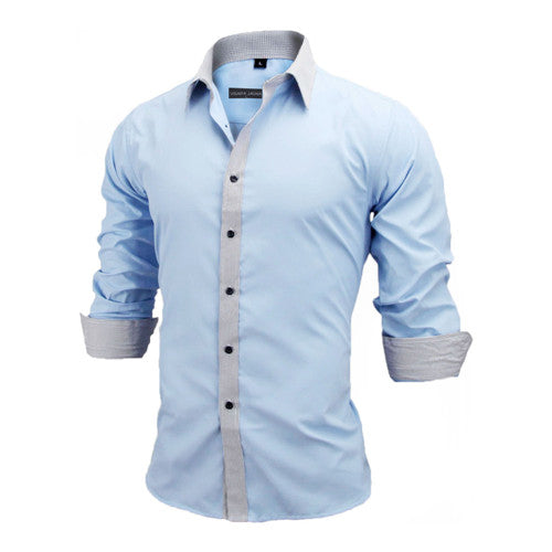 Load image into Gallery viewer, Slim Fit Outlined Solid Long Sleeve-men-wanahavit-Sky Blue 531-US S  60to65KG-wanahavit
