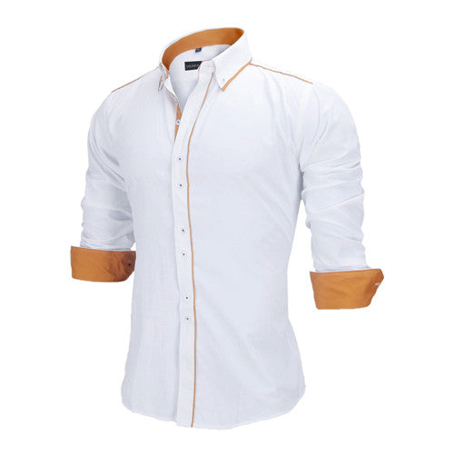 Load image into Gallery viewer, Slim Fit Outlined Solid Long Sleeve-men-wanahavit-White 356-US  L 75to83KG-wanahavit
