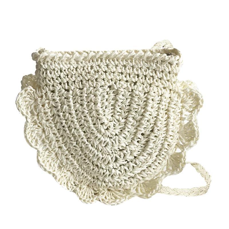 Half Moon Crochet Straw Braid Shoulder Bag-women-wanahavit-Beige-wanahavit