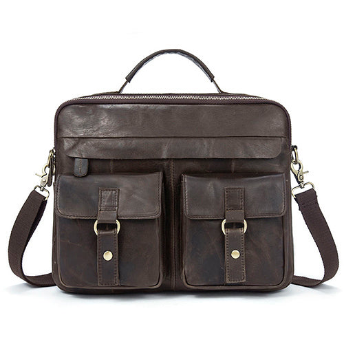 Load image into Gallery viewer, Genuine Leather Double Front Pocket Briefcase-men-wanahavit-crazy horse-wanahavit
