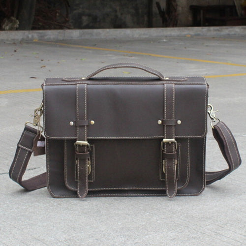 Genuine Leather Double Belt Briefcase-men-wanahavit-deep choco-wanahavit