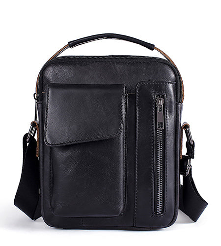 Genuine Leather Flap Leather Cover Shoulder Bag-men-wanahavit-8211black-wanahavit