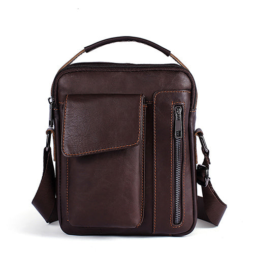 Load image into Gallery viewer, Genuine Leather Flap Leather Cover Shoulder Bag-men-wanahavit-8211coffee-wanahavit
