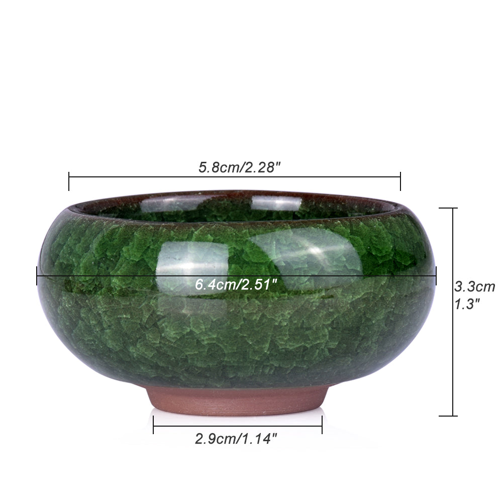 Ice Crack Glazed Ceramic Flower Pot-home accent-wanahavit-Green-wanahavit