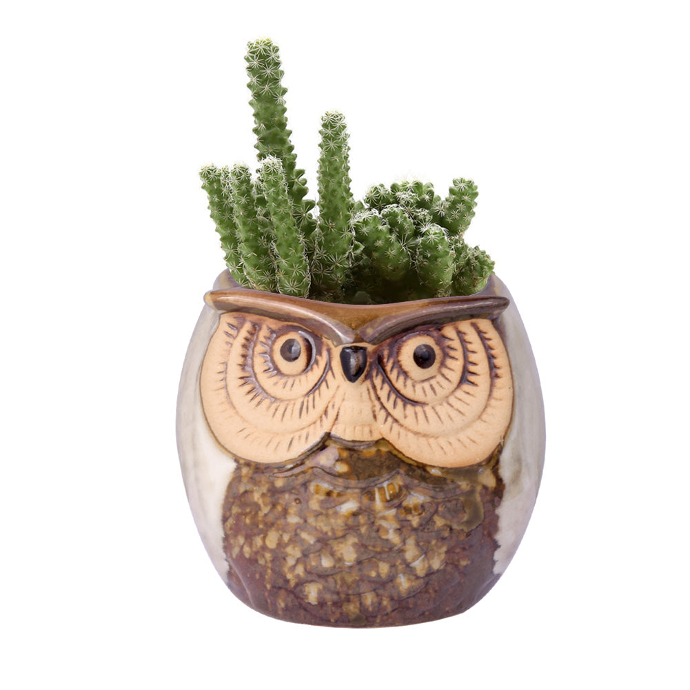 Cute Owl Ceramic Flower Vase-home accent-wanahavit-EQF159 1PC-wanahavit