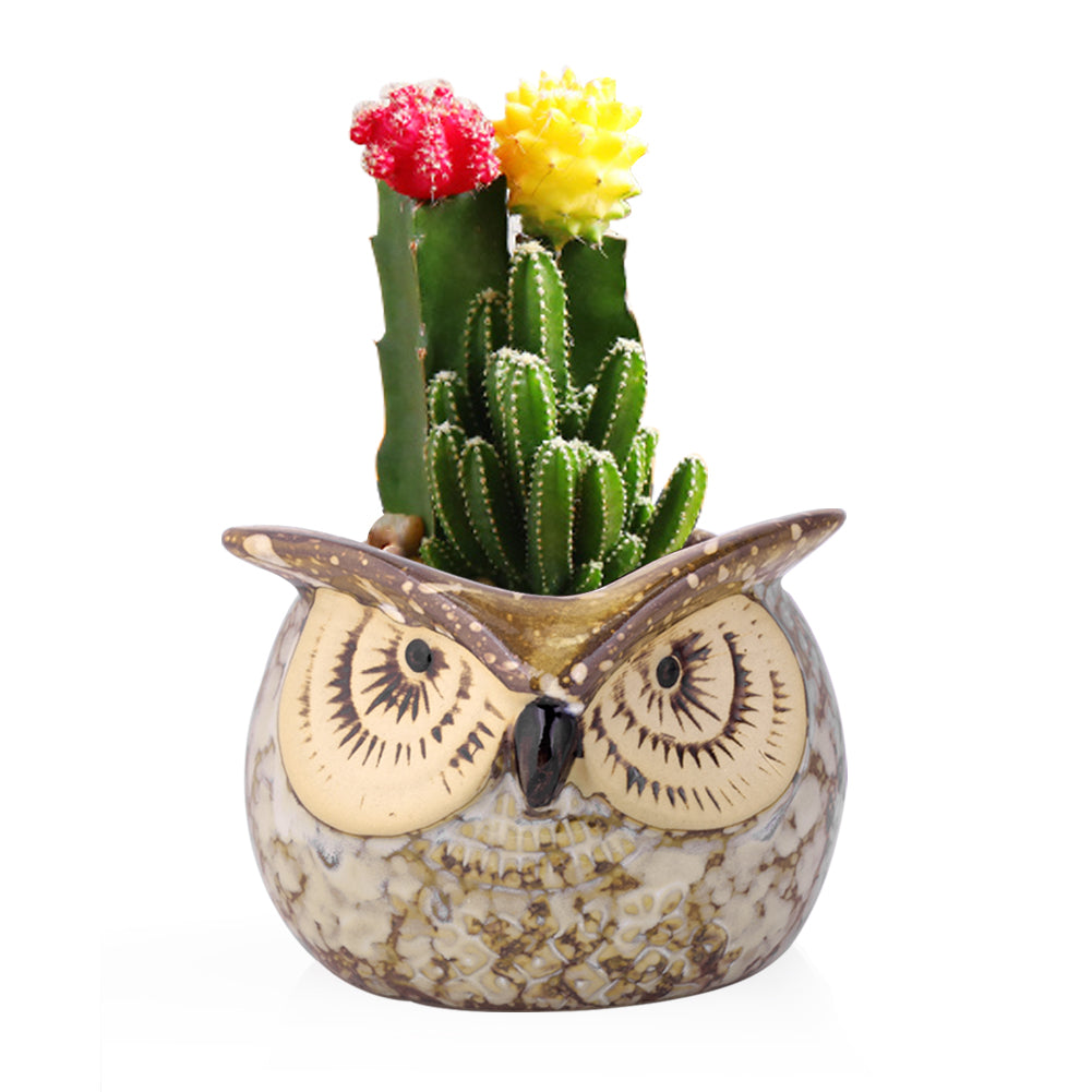 Cute Owl Ceramic Flower Vase-home accent-wanahavit-EQF191 1PC-wanahavit
