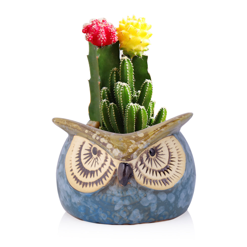 Cute Owl Ceramic Flower Vase-home accent-wanahavit-EQF189 1PC-wanahavit
