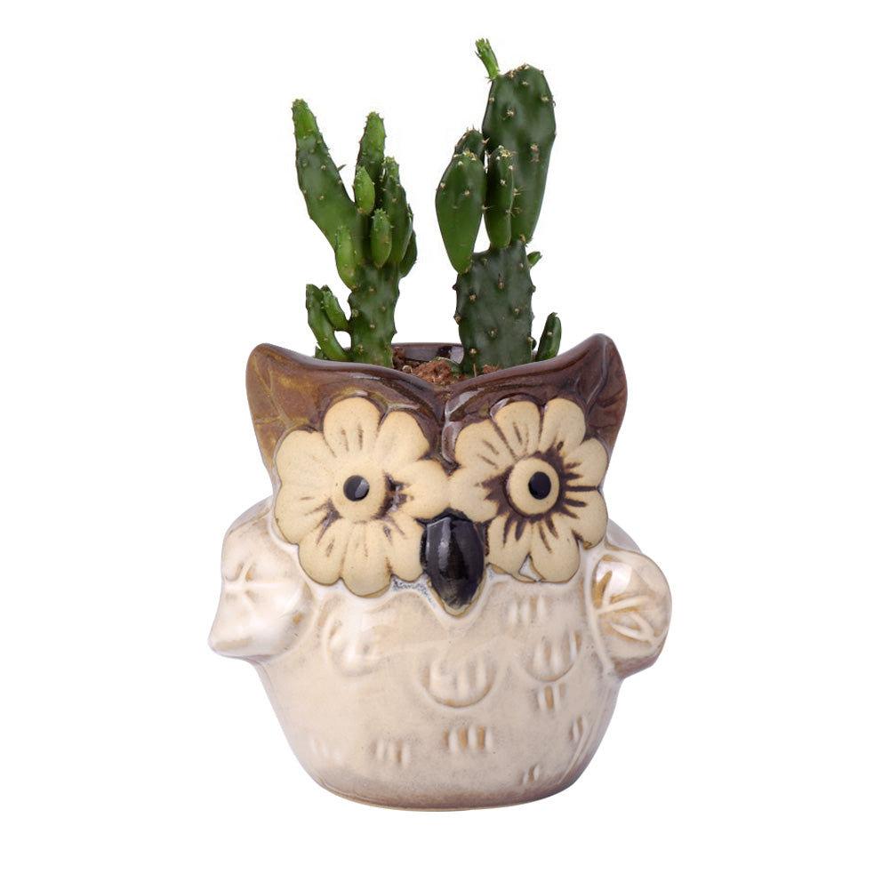 Cute Owl Ceramic Flower Vase-home accent-wanahavit-EQF169 1PC-wanahavit