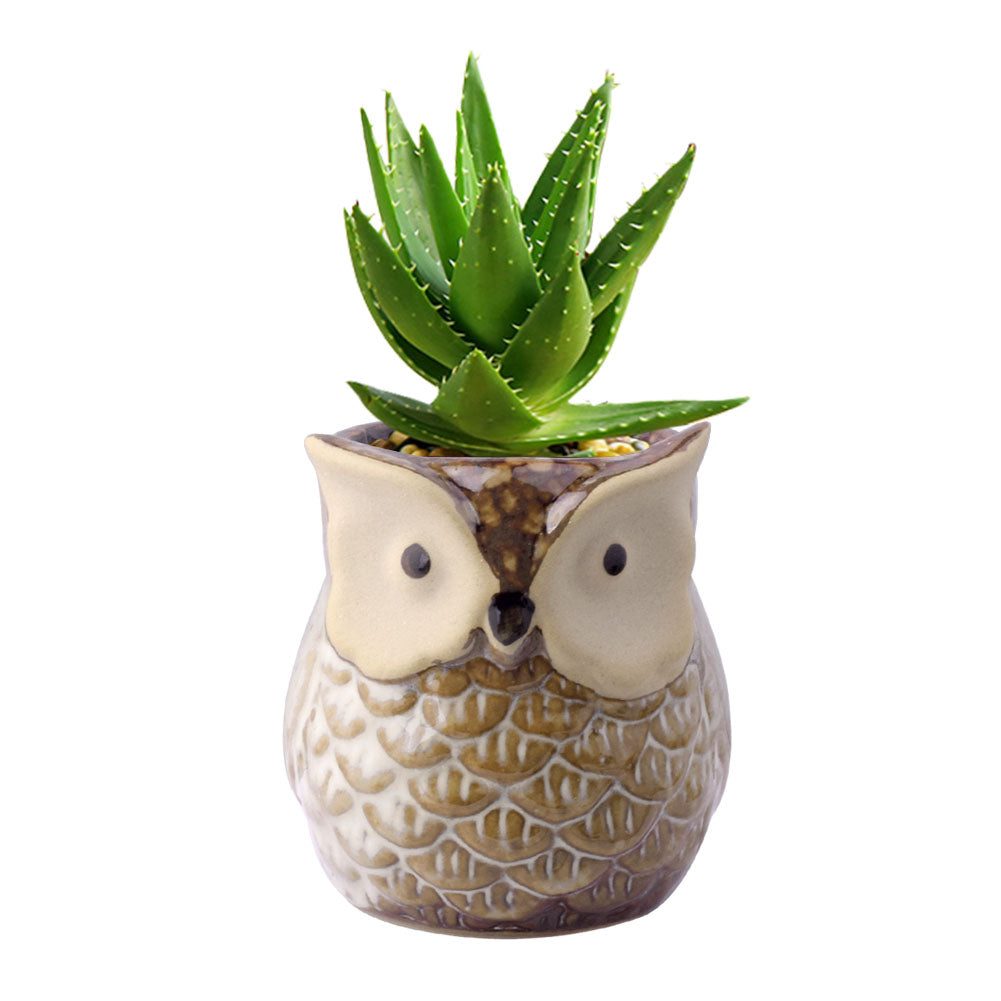 Cute Owl Ceramic Flower Vase-home accent-wanahavit-EQF156 1PC-wanahavit