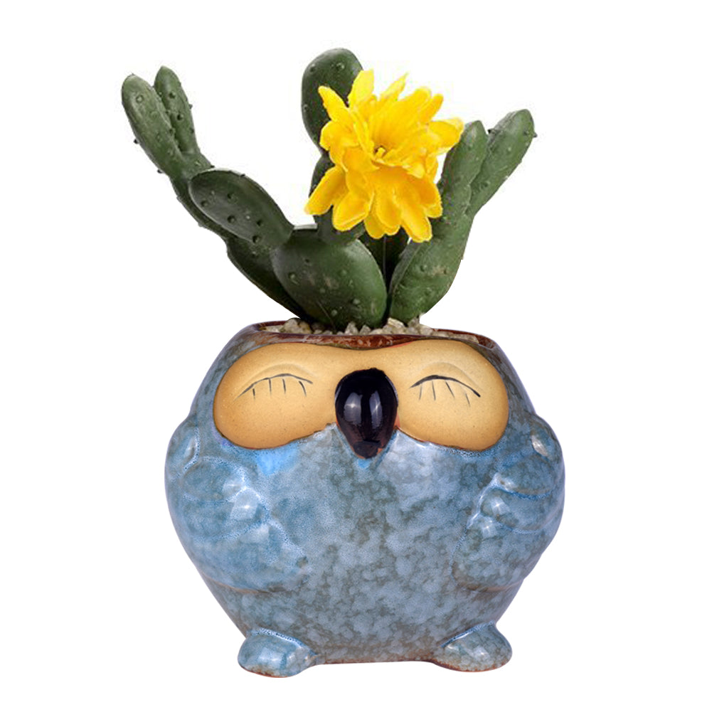 Cute Owl Ceramic Flower Vase-home accent-wanahavit-EQF177 1PC-wanahavit