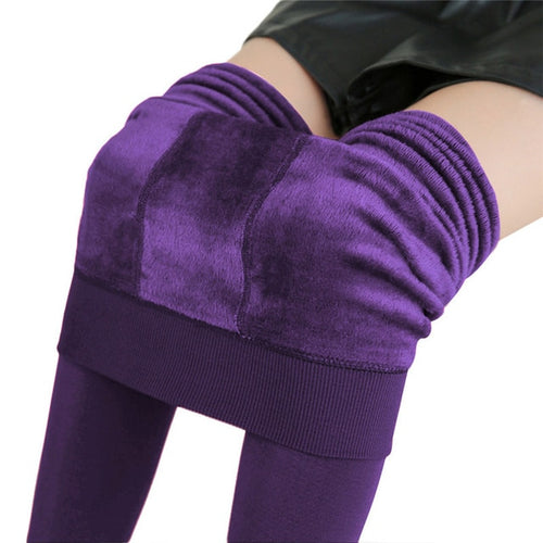 Load image into Gallery viewer, Winter Women Warm Solid Color Velvet High Waist Leggings Stretchy Leggings
