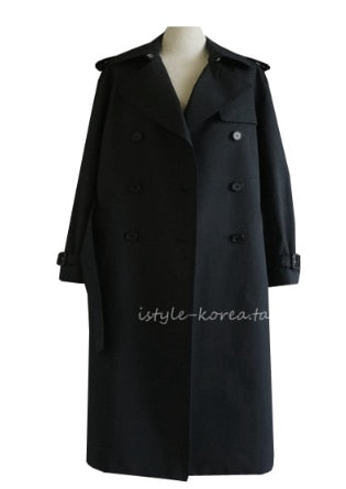 Autumn Double Breasted Windbreaker Long Trench Coat