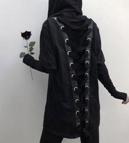 Casual Gothic Punk Hooded Sweatshirts-women-wanahavit-Black-S-wanahavit