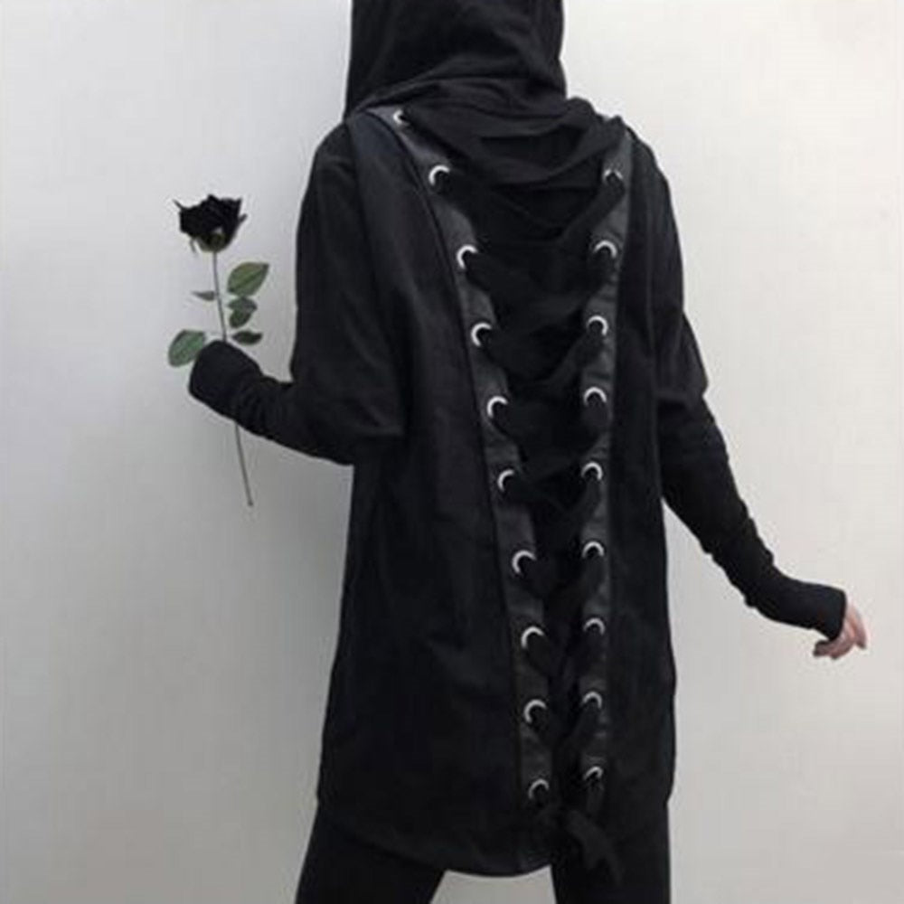 Casual Gothic Punk Hooded Sweatshirts-women-wanahavit-Black-S-wanahavit