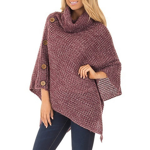 Load image into Gallery viewer, Casual Knitted Turtleneck Warm Winter Sweater-women-wanahavit-Burgundy-S-wanahavit
