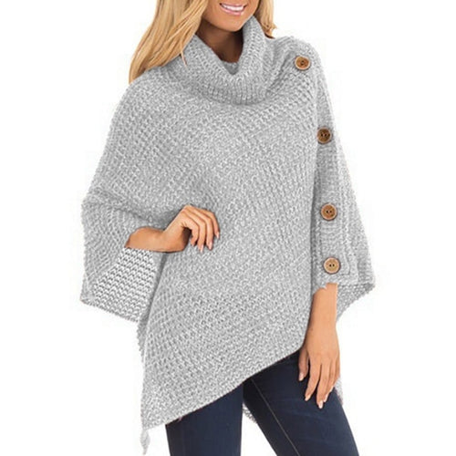 Load image into Gallery viewer, Casual Knitted Turtleneck Warm Winter Sweater-women-wanahavit-Light Gray-S-wanahavit
