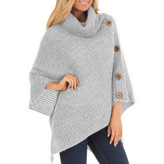 Casual Knitted Turtleneck Warm Winter Sweater-women-wanahavit-Light Gray-S-wanahavit