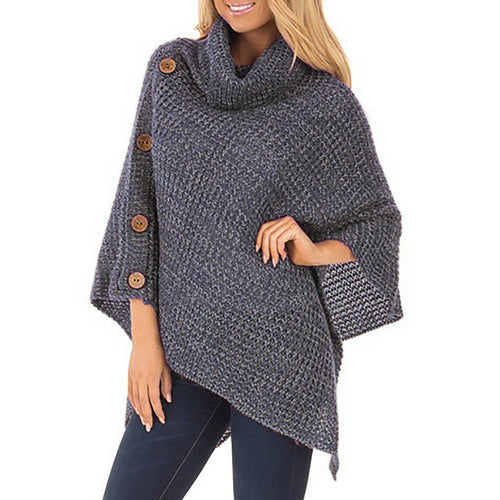 Load image into Gallery viewer, Casual Knitted Turtleneck Warm Winter Sweater-women-wanahavit-Navy Blue-S-wanahavit
