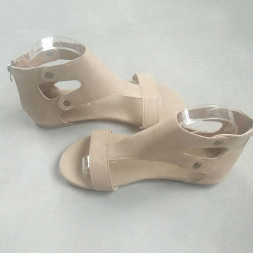 Load image into Gallery viewer, Soft Leather Gladiator Flat Sandals-women-wanahavit-beige-5-wanahavit
