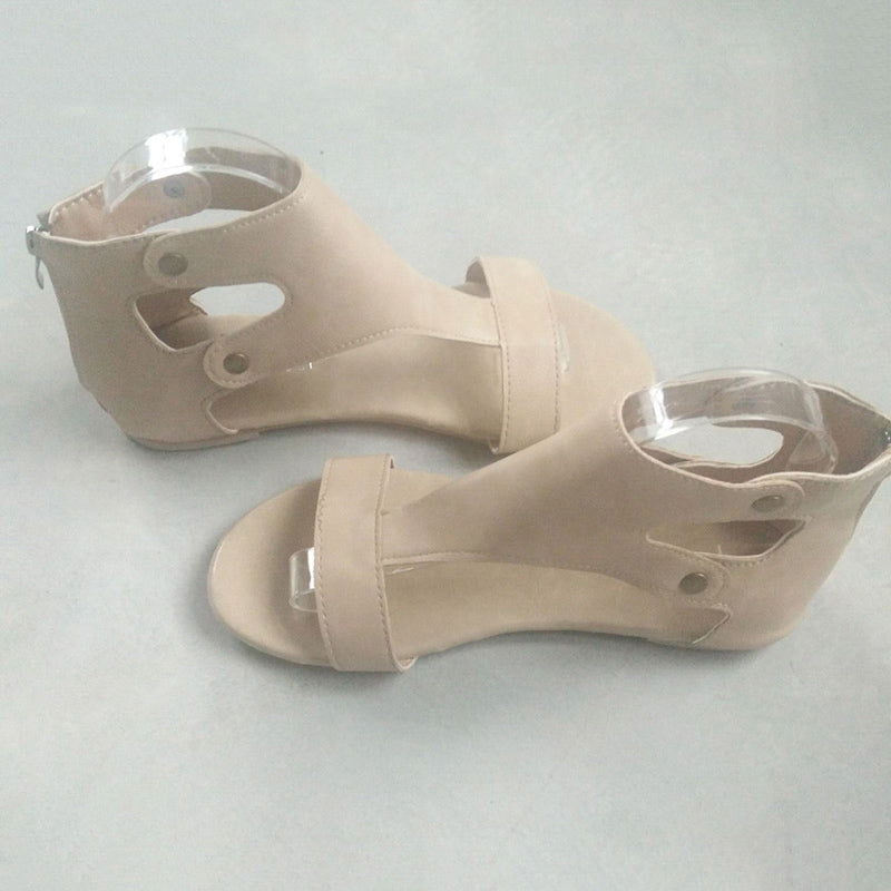 Soft Leather Gladiator Flat Sandals-women-wanahavit-beige-5-wanahavit